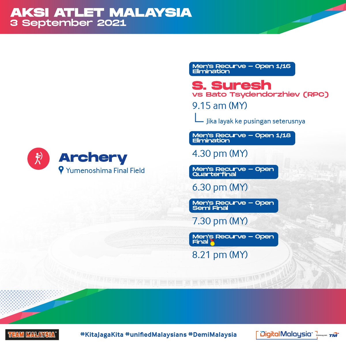 Jadual paralimpik tokyo malaysia