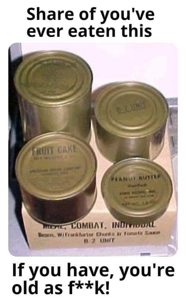 Korean_DMZ_Vets's tweet photo. Humor Time - The last time I actually got issued a C-Rat was the fall of 1984..... lol......
#armychow #dmzwar #fieldrations #crations #crats #army https://t.co/S2YZqgjHBk