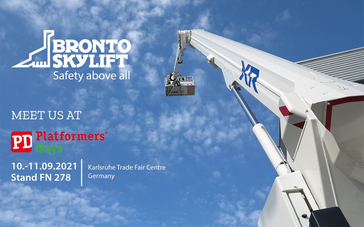 bronto_skylift's tweet photo. We are happy to be a part of the Platformers' Days trade fair on September 10.-11. 2021. Meet us and our 70-metre friend at our stand FN 278!

Read more:
https://t.co/NJ0BHDfQv3

#aerialplatform #aerialworkplatform #safetyaboveall #platformersdays #S70XR https://t.co/3wSnrDfIQs
