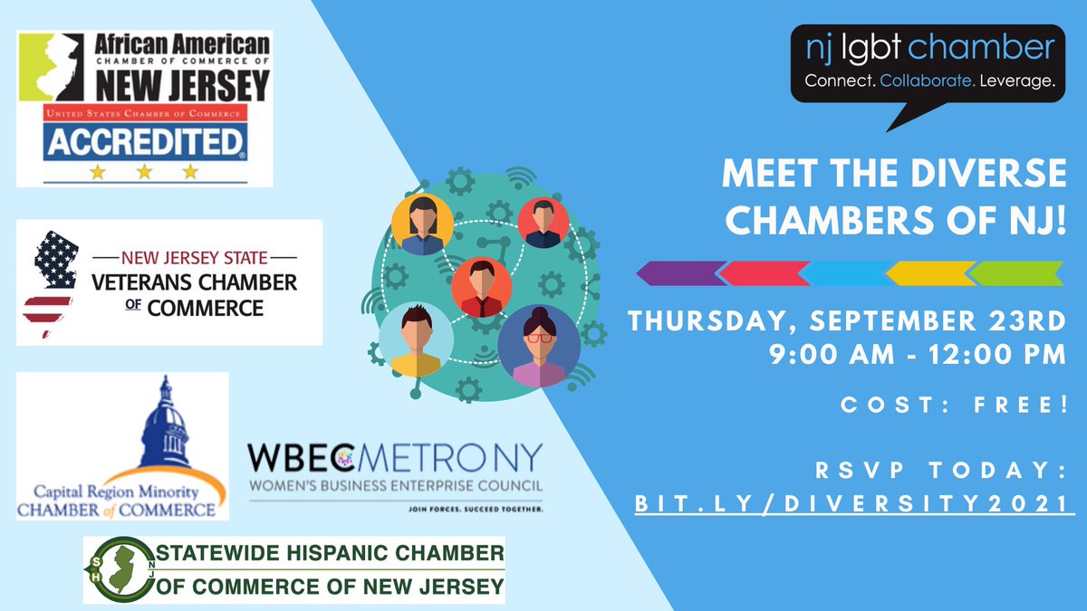 📣 THREE WEEKS:  Learn about how being a member of a diverse Chamber can help grow your business! 💪 Keynote Speaker: Lt. Governor Sheila Oliver! Click the Link in Bio for More Info! ⬆️
<a href="/AACCNJ/">AACCNJ</a> <a href="/SHCCNJ/">SHCCNJ</a> #NJLGBTChamber #LGBTNewJersey #LGBTBusiness  #minoritybusiness #smallbusiness