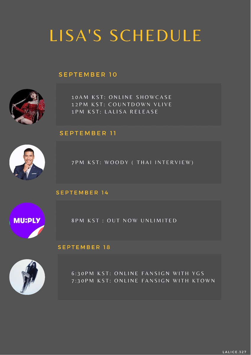 itsmelalice327's tweet photo. LISA'S SCHEDULE 

WoodyShow
🔗:https://t.co/RToqa6DWaX…
Vlive
🔗:https://t.co/TzJjSEz6w4…
Naver
🔗:https://t.co/tE6pc3SiMg
Pre-Save 'LALISA'
🔗:https://t.co/Ge0d0aVv8O

#LSVisualTeaser2 
PRESAVE LS1
#WoodyShowxLisa
#OUTNOWUnlimited https://t.co/GF2nE1gEd8