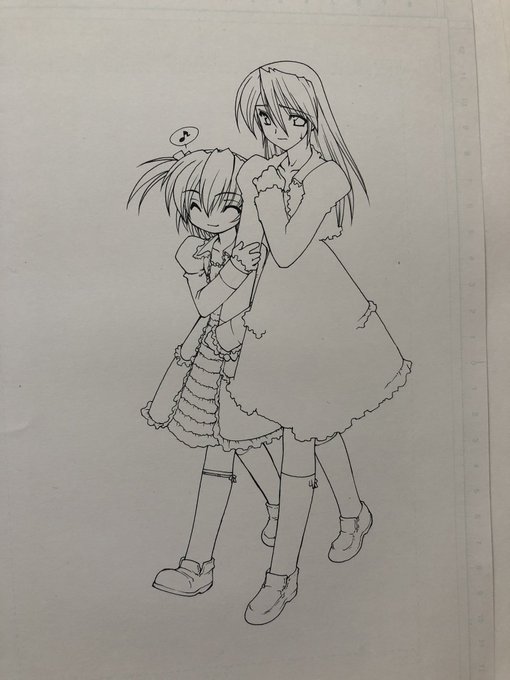 線画スキャンしてた終わり頃の作品「紅い首輪」 