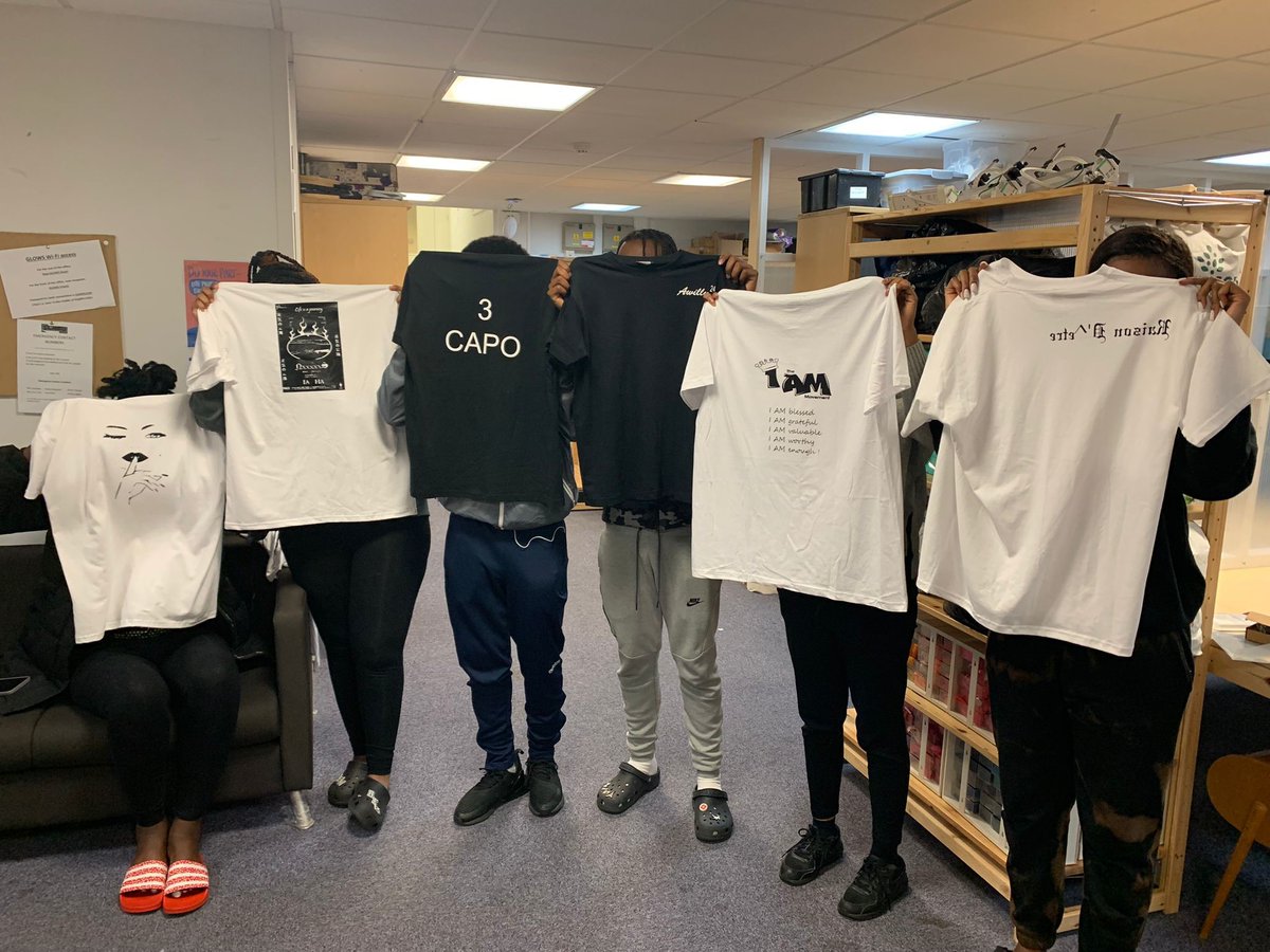 Super talented creative young Tulse Hill Residents showing their own t-shirt designs from our vinyl printing workshop <a href="/TreeShepherdUK/">Tree Shepherd</a> @leap_cc <a href="/DSYsocials/">DSY Socials</a> <a href="/MaryAtkLabour/">Mary Atkins</a> <a href="/HighTreesCDT/">High Trees</a> <a href="/kellyandroxy/">Sandra  Ferguson</a> <a href="/BrixtonProject/">The Brixton Project</a> <a href="/LoveTulseHill/">Love Tulse Hill 💕</a> <a href="/TulseHill/">Tulse Hill Forum</a> <a href="/TulseHillLabour/">Tulse Hill Labour Councillors</a> ❤️🧡💙