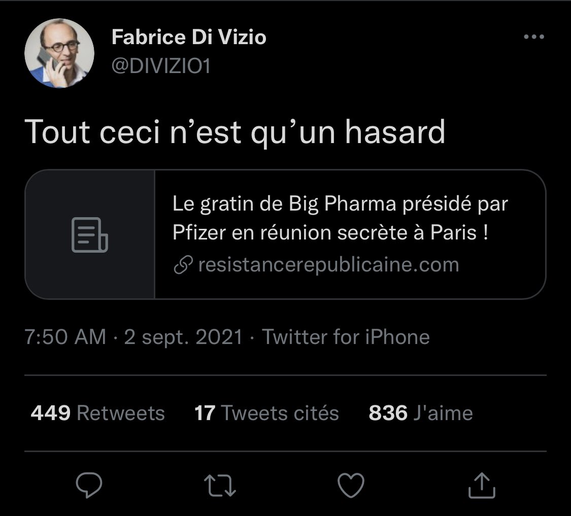 Oliv_Tweet's tweet photo. Action ➡️ Réaction.
Le mensonge devrait être un business trop sérieux pour être laissé entre les mains d’amateurs tels que @DIVIZIO1. https://t.co/devtxKQwPD