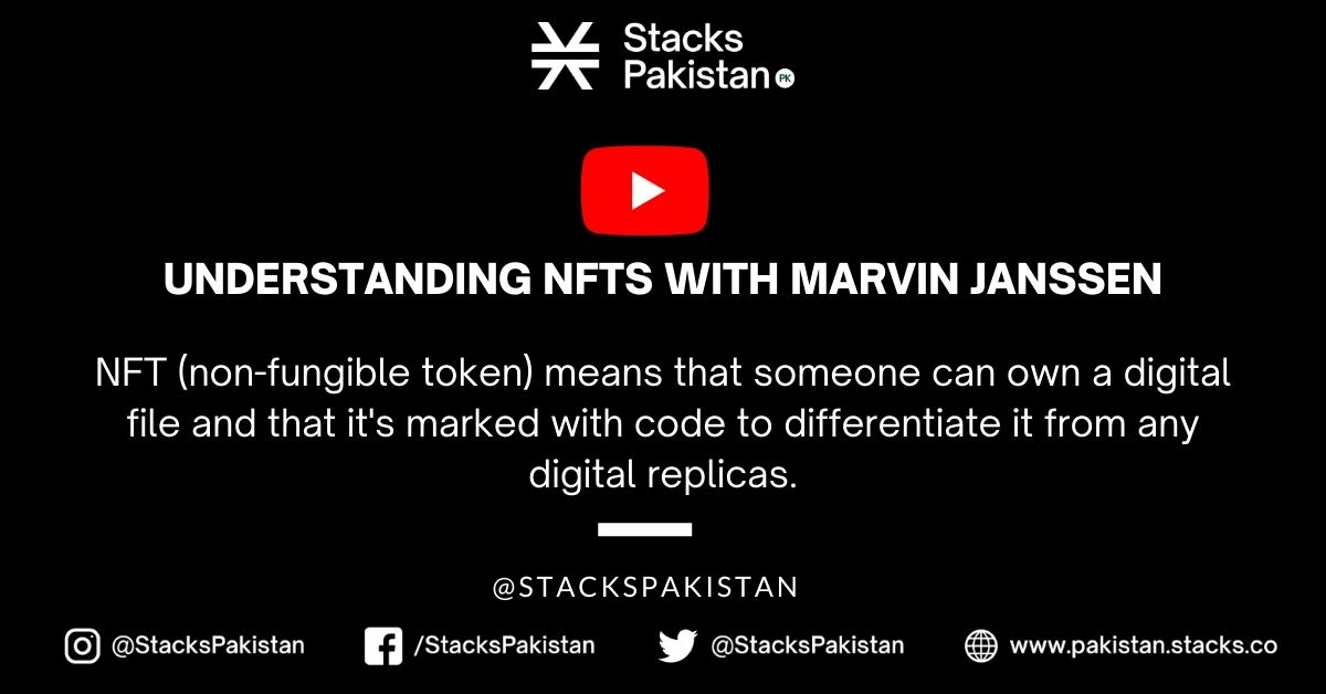 StacksPakistan's tweet photo. NFT (non-fungible token) means that someone can own a digital file and that it's marked with code to differentiate it from any digital replicas.
Catch all highlights of XPLORE 1.0:
https://t.co/PlVP1gHv5M
#StacksYoutube #OwnYourInternet #StacksPakistan https://t.co/dcXBP7m5k9