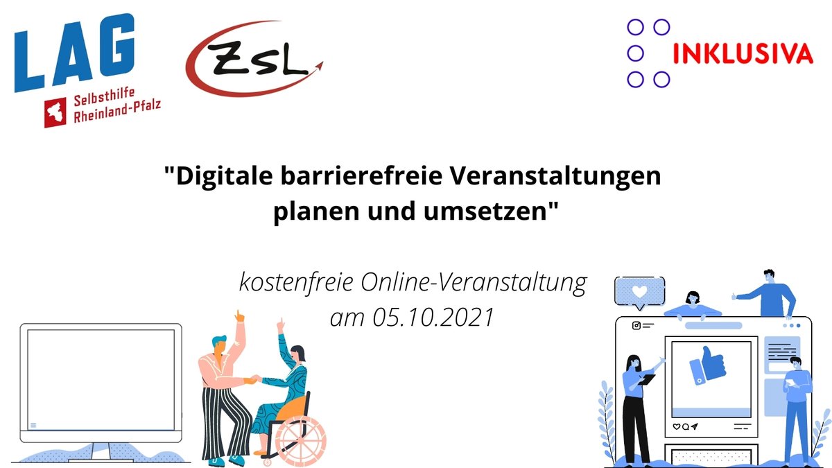 Um allen Menschen den Zugang zu digitalen Veranstaltungen zu ermöglichen, ist es wichtig, bereits bei der Planung auf umfassende Barrierefreiheit zu achten. Wie kann das gelingen? Darum geht es bei dieser Veranstaltung am 5. Oktober: lag-sb-rlp.de/aktuelles/neui…
#Barrierefreiheit