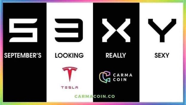 BeMagical88's tweet photo. September is looking S3XY @elonmusk @CarmaCoinCrypto #payitforward https://t.co/VeOkMBD8oD