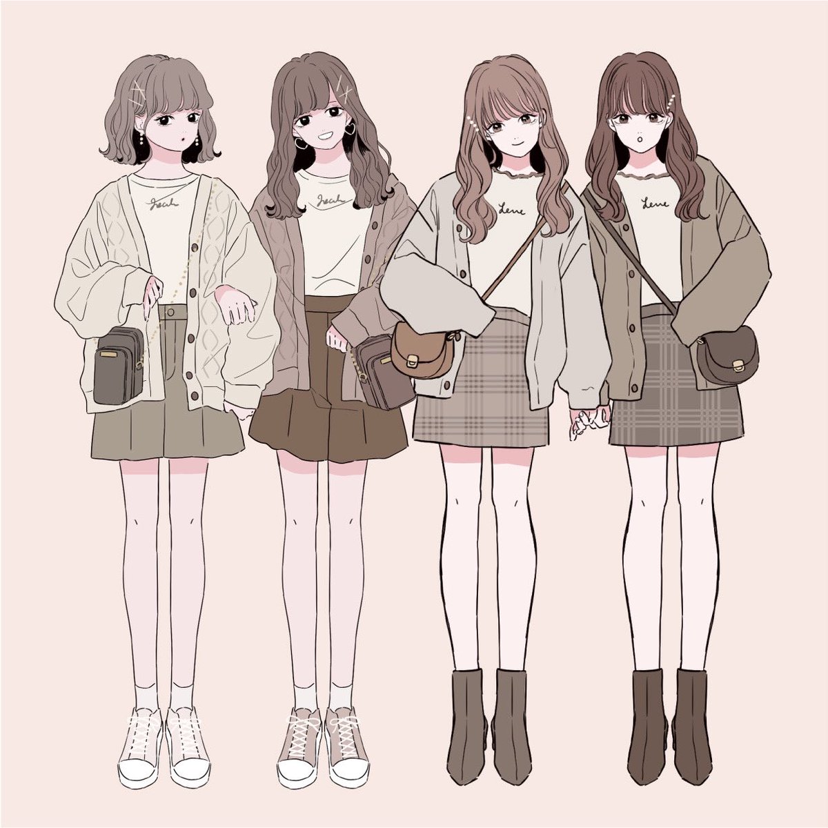 インスタにディズニーとユニバコーデまとめました T Co Xb なちこのイラスト