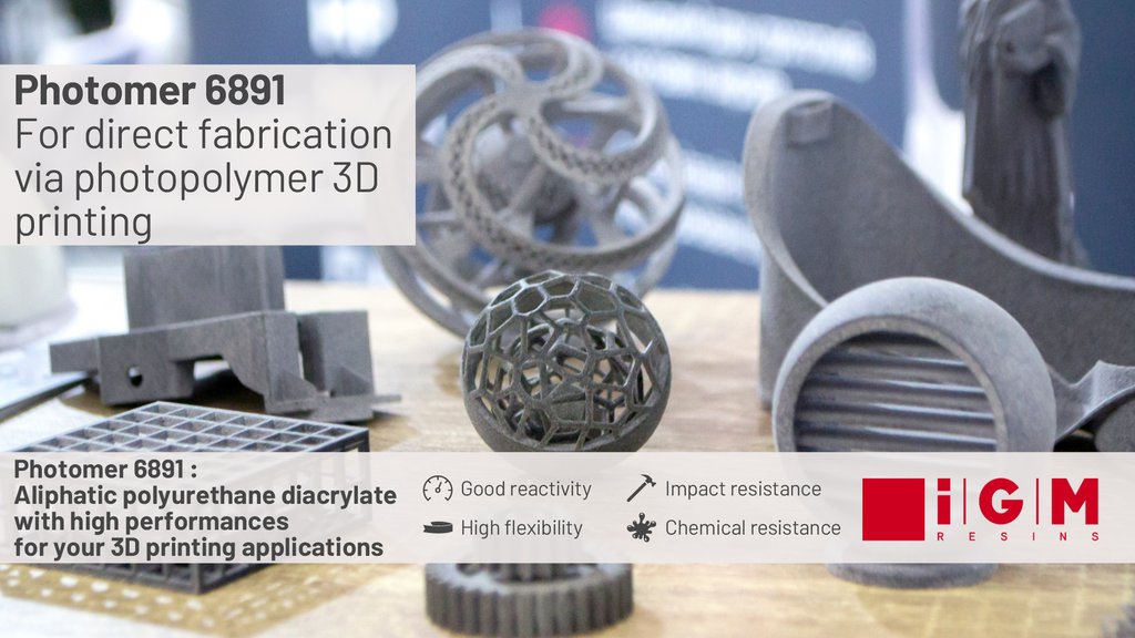 igmresins's tweet photo. Photomer 6891: high performance polyurethane diacrylate for your 3D printing applications. Check the product page to know more about Photomer 6891 :
https://t.co/GaZu9orHcD
#EnergyCuring #uvcuring #3D #additivemanufacturing https://t.co/l88oza9THl