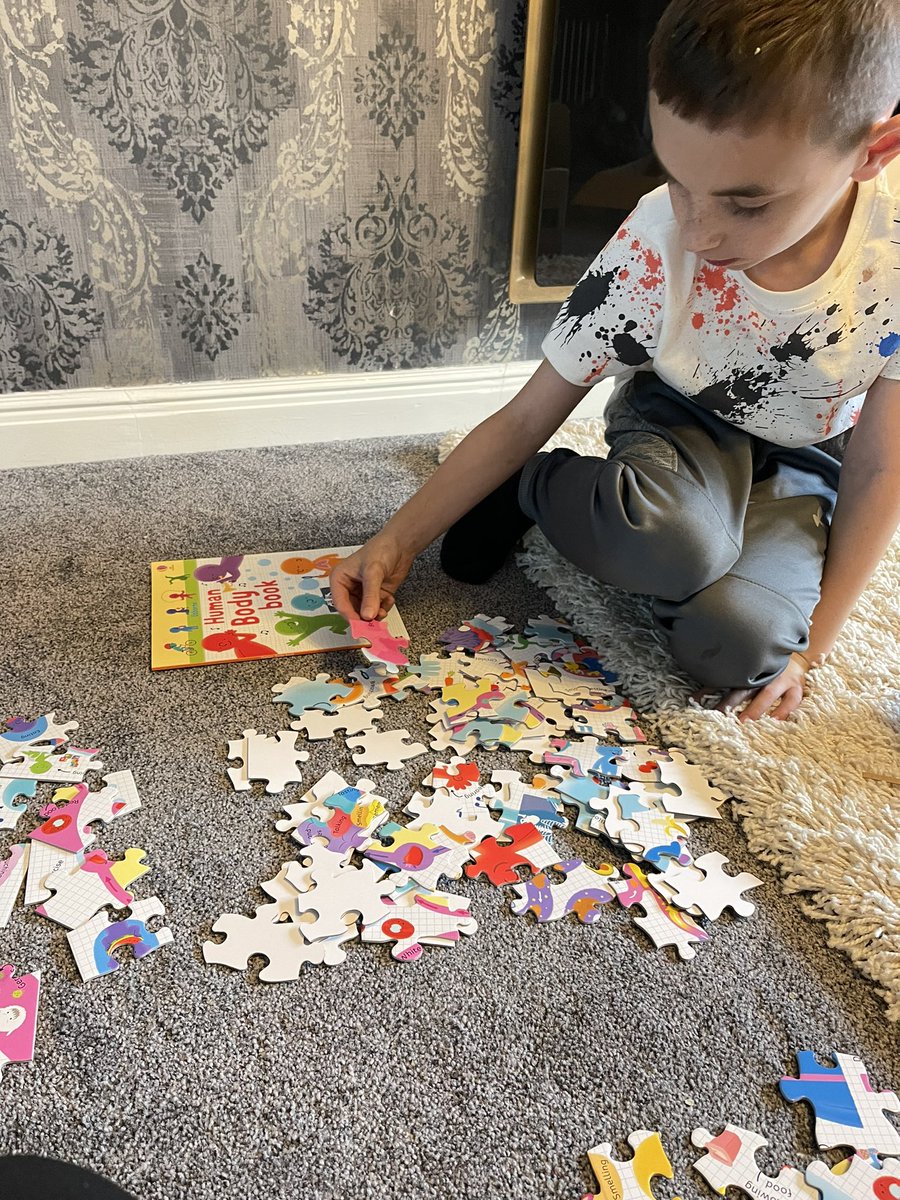 ChildrensMagic2's tweet photo. Our Human Body book and jigsaw is a hit with Jacob he loves making this one last night https://t.co/FKK4BNcusH