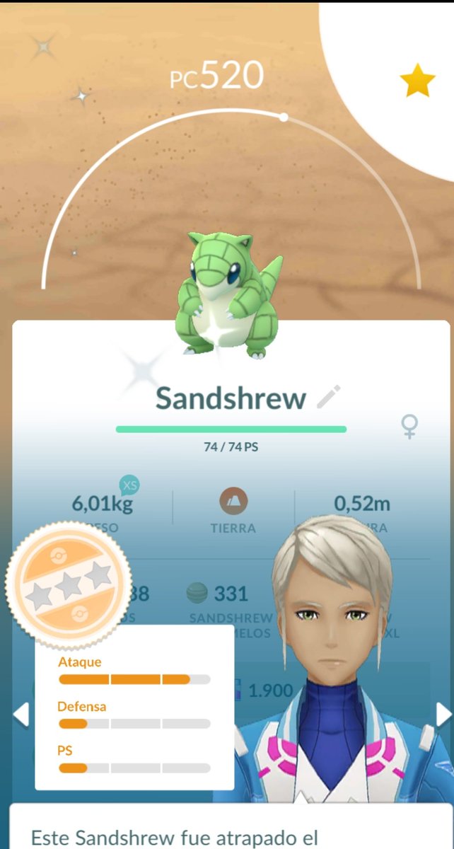 pedrenoz's tweet photo. No es el mejor de IV, pero es un nuevo #ShinyCheck ✨
#PokemonGO #snapshot #snapgo
#sandshrew #shinypokemon https://t.co/OfINcX6abj