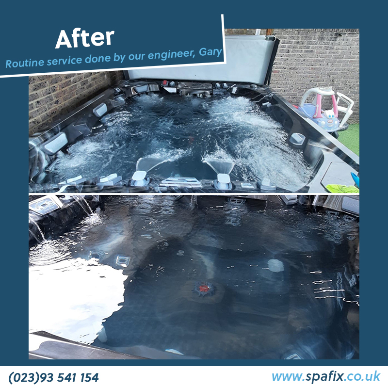 SpafixServices's tweet photo. Wowza! What a stunning transformation 🤩 ‘before and after’ photos from Gary, on our clients spa 🛁 

Is your tub screaming out for a clean? The good news is, prices have gone down as we’re into September! Send us a message ✉️ 
#hottubservicing #squeakyclean #beforeandafter https://t.co/Ny3TwQnZBv