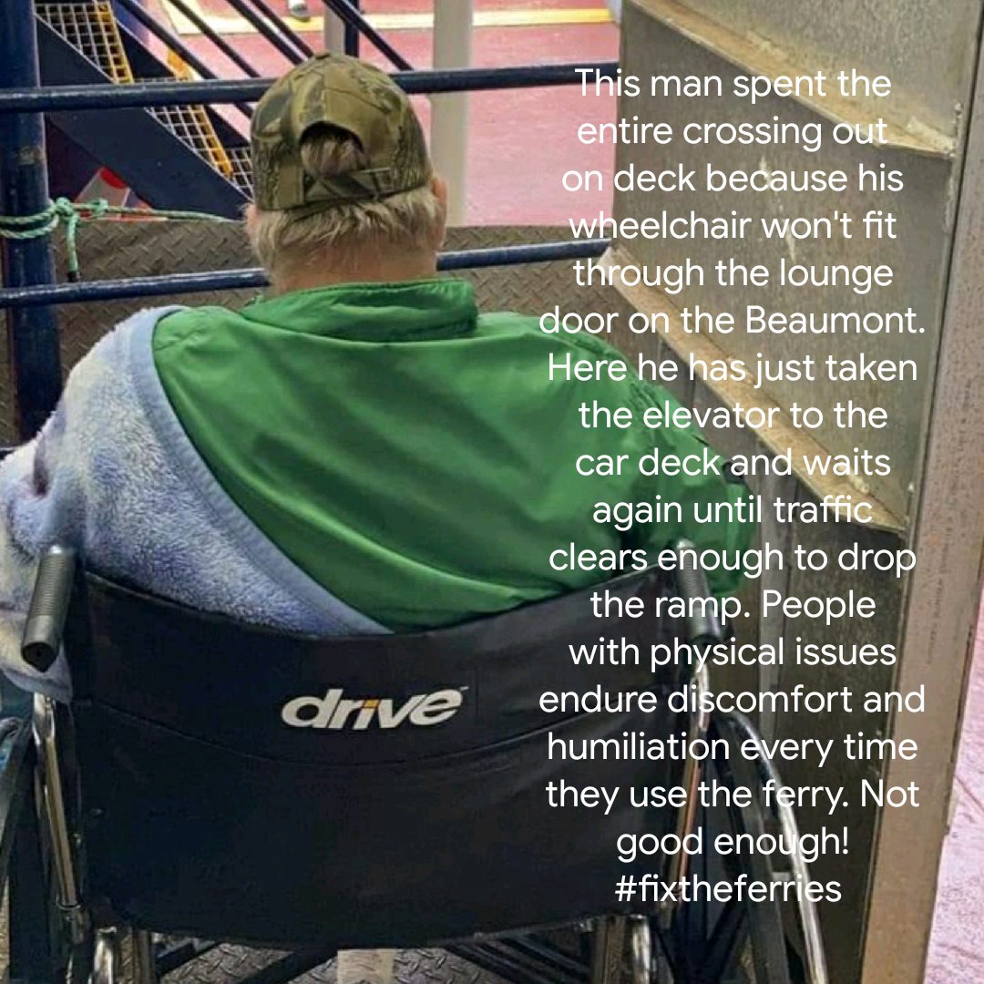 It's Day 51. A while back the rules changed and passengers no longer have the option of staying in their cars. For able bodied people, no big deal. But for others, an utter ordeal every time. #fixtheferries Elvis Loveless David Brazil CBC Newfoundland and Labrador NTV News VOCM
