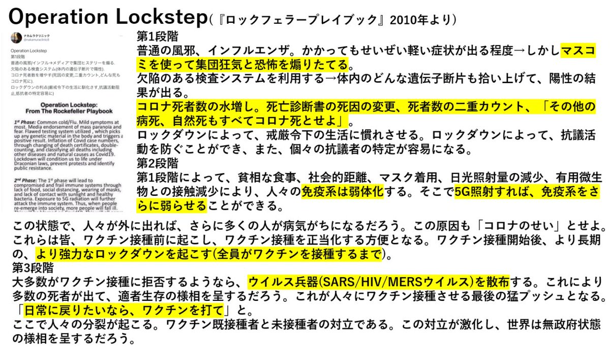 ワク ン 今は第3次世界大戦中 コロナ詐欺は２０１０年にすでに計画されていたんだよなぁ 画像はロックフェラー財団のロックレポート 計画は順調に進行中ってことだ T Co Odxhgemk64