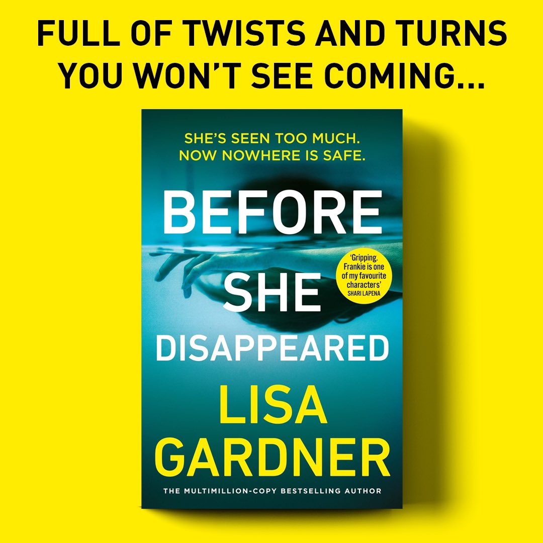 LisaGardnerBks's tweet photo. Get ready to meet Frankie Elkin…
Hello UK readers! It’s pub day for the paperback of #BeforeSheDisappeared! 
Available now from £4.50 in paperback in Tesco and also available in your local supermarket and on Amazon: https://t.co/VRdknQlyDu @deadgoodbooks  #thrillsandchills https://t.co/lvcQOLIwAa