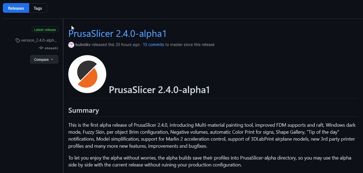 CrazyMaker14's tweet photo. PrusaSlicer 2.4.0-alpha1[UPDATE] https://t.co/j25BS2yGLD #3DDruck #ChromeOS https://t.co/rGoI8oCxw1