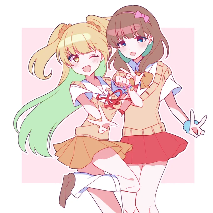 #城ヶ崎莉嘉  #佐久間まゆ 
【お題箱】莉嘉ちゃん

初描き莉嘉ちゃんにまゆを添えて 
