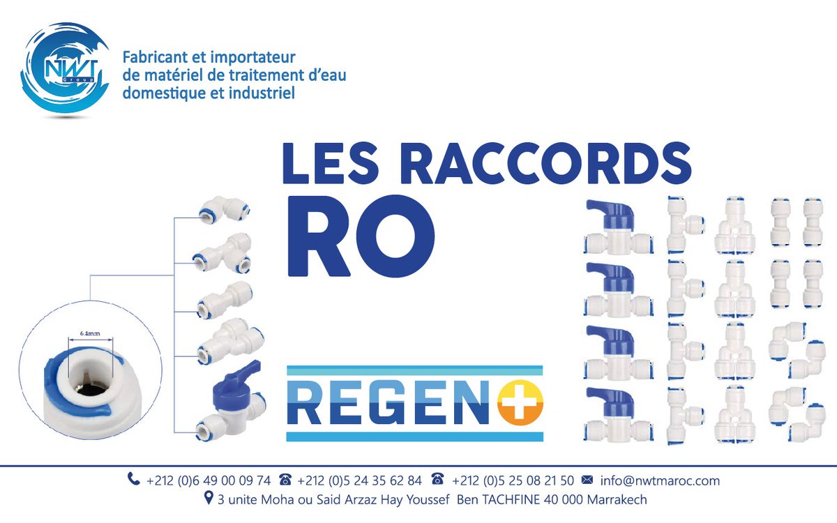 HWGmaroc's tweet photo. #nwt_group vous présente #les_raccords_de_filtre_à_eau
#REGEN+
#Produits_de_traitement_d'eau
#de_haute_gamme
#REGEN+#Atlas_filtri #Filmtec #Fleck #Blue_lagoon #Eurotech #Canature #Seko #Idrosal #AUKmuller #puricom #Dow #Veolia #HMdigital
#testeur_électronique_chimique #TDS_ES https://t.co/rO0cdgVhdP