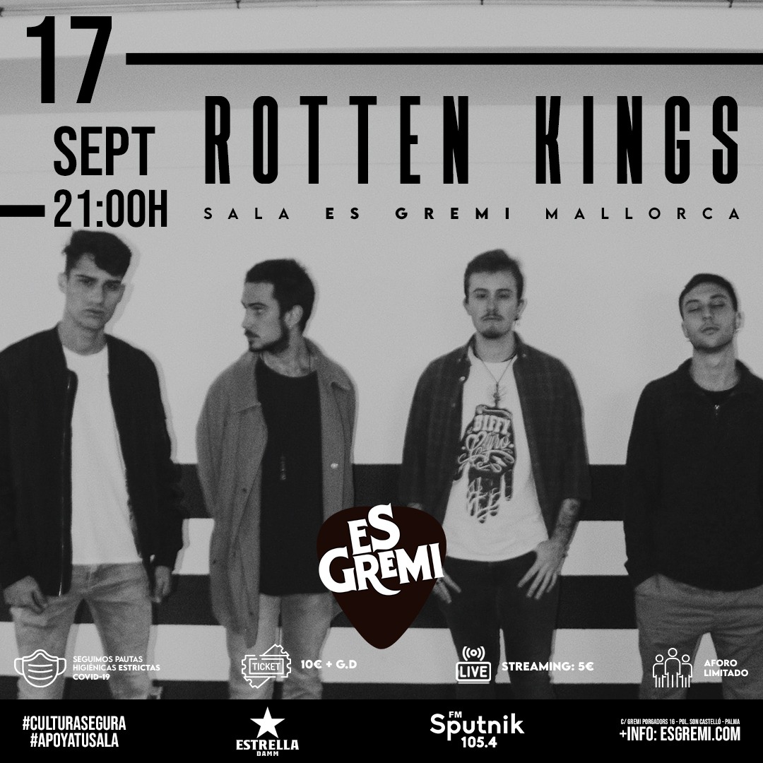 RottenKings1's tweet photo. 🔥🔥ESTAMOS DE VUELTA 🔥🔥

El día 17 de septiembre tenéis una cita en Es Gremi con vuestra local band favorita. ¡Entradas en el link de la bio! https://t.co/Yetys5FOux