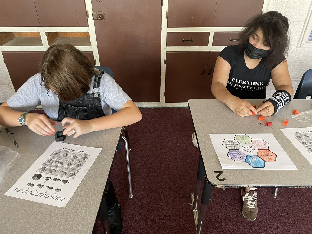 MrsRitterCMS's tweet photo. Yesterday CMS students worked hard to create different figures using Soma Cube Puzzles. #perseverance #CSD_AllMeansAll https://t.co/ppa0vWJeZI