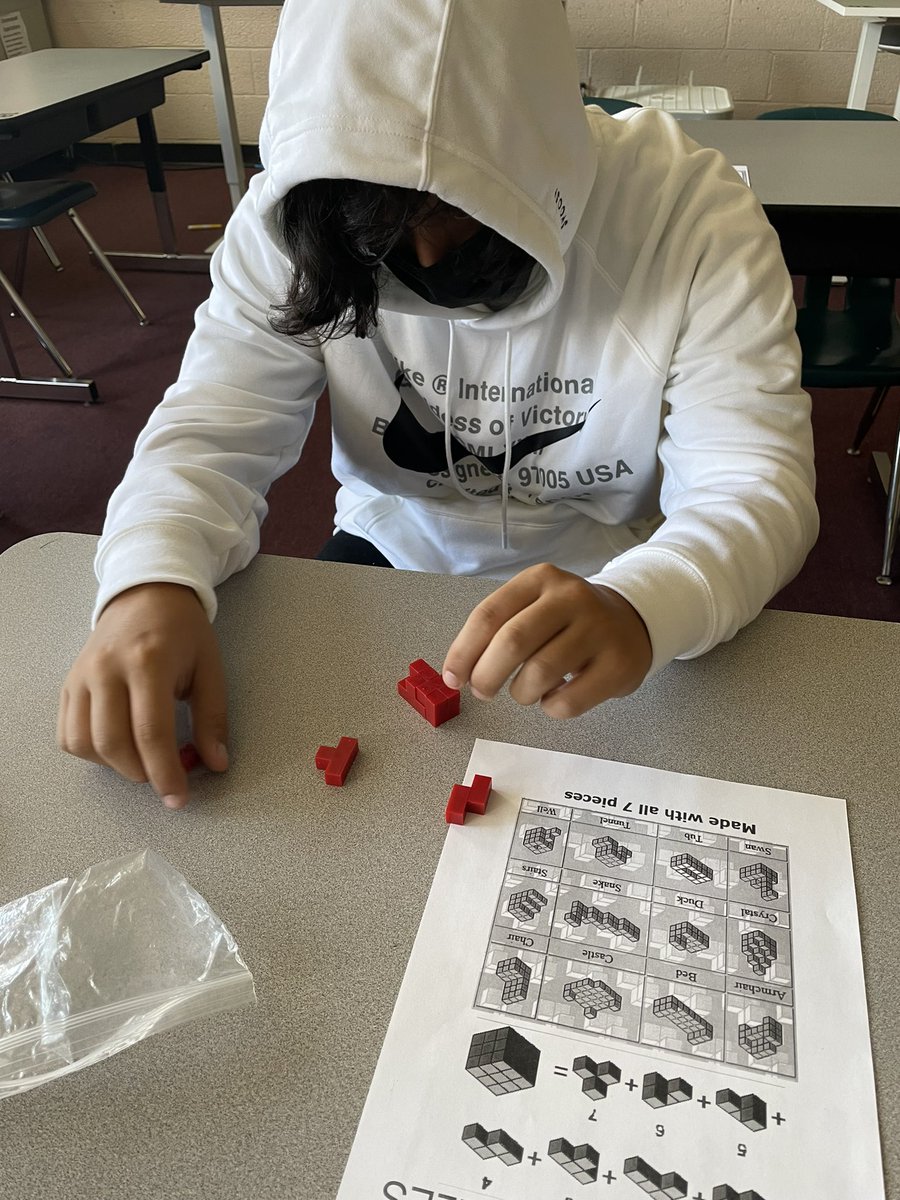MrsRitterCMS's tweet photo. Yesterday CMS students worked hard to create different figures using Soma Cube Puzzles. #perseverance #CSD_AllMeansAll https://t.co/ppa0vWJeZI