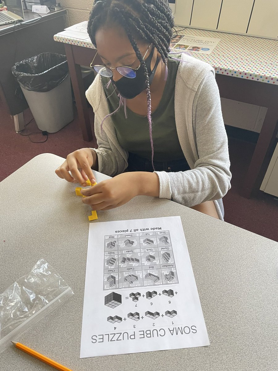 MrsRitterCMS's tweet photo. Yesterday CMS students worked hard to create different figures using Soma Cube Puzzles. #perseverance #CSD_AllMeansAll https://t.co/ppa0vWJeZI