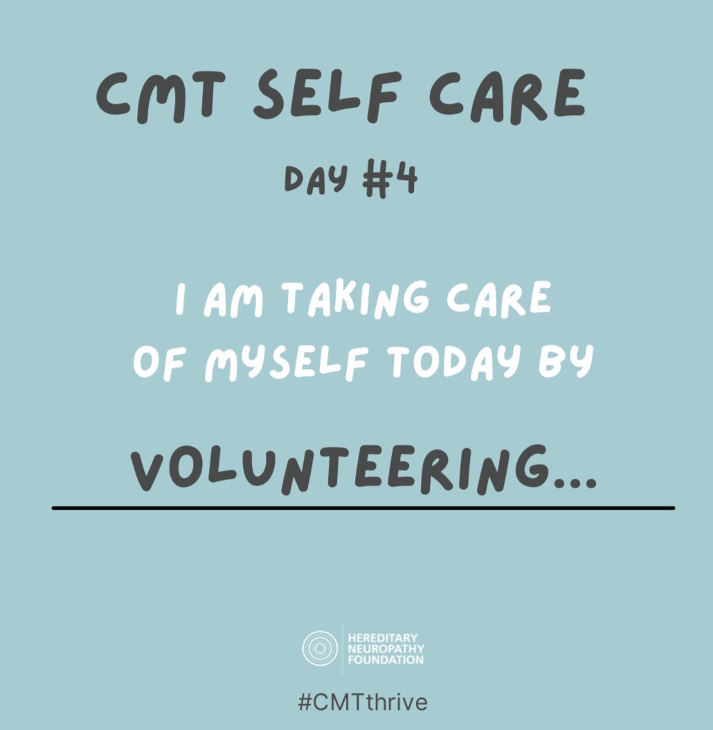 CMTNeuropathy's tweet photo. Volunteering...
"Sometimes, it’s the nice things that you do for others that make you feel loved in return." #cmtselfcare #volunteering #freewheelintravel #cmtwegotthis #charcotmarietooth email Courtney@hnf-cure.org for more info https://t.co/2nBc7r4Ney https://t.co/CisGFh7I5n