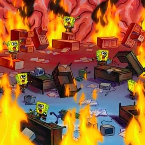 binsoohyukatxt's tweet photo. hybe employees                   txt barging 
peacefully                             to hybe 
working                                  office https://t.co/CABhpCl5HU