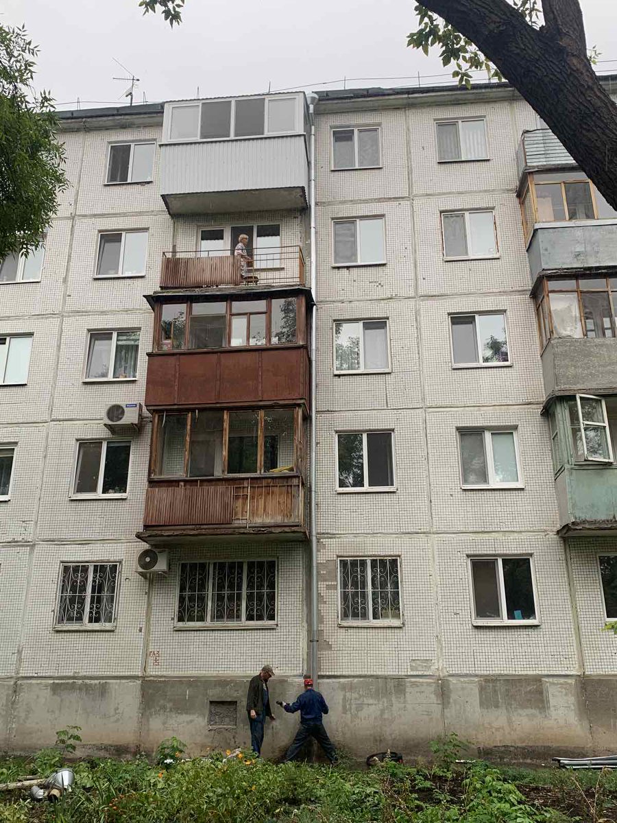 Замена водосточной системы МКД по адресу ул.Мичурина, д.116А.