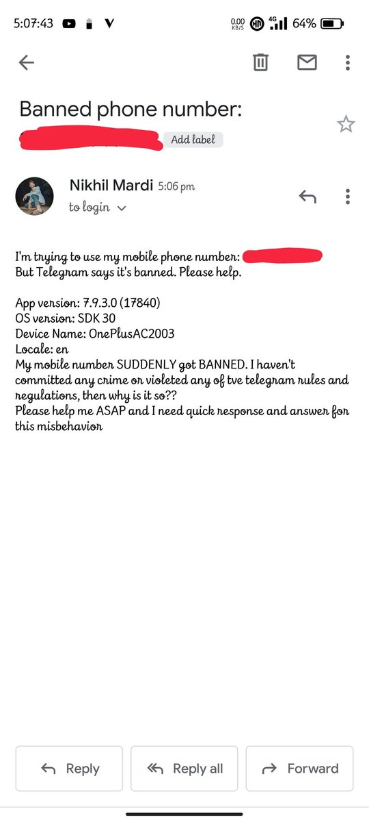 nikhil_089's tweet photo. @telegram I know that u don't give support to the customers ASAP. So that's why I'm tweeting you as it urgent!!! https://t.co/Zzxp8recs6