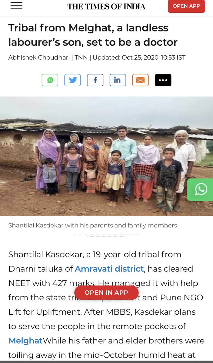 We are happy that our LFU_Ulgulaan initiative has turned 4years today. Its the same initiative which has given historical results in NEET 2020 from Melghat Tribal tegkon of Maharashtra, making 16 Doctors. #LFU_Ulgulaan #LFU #NEET #TribalEducation Cheers to Team!