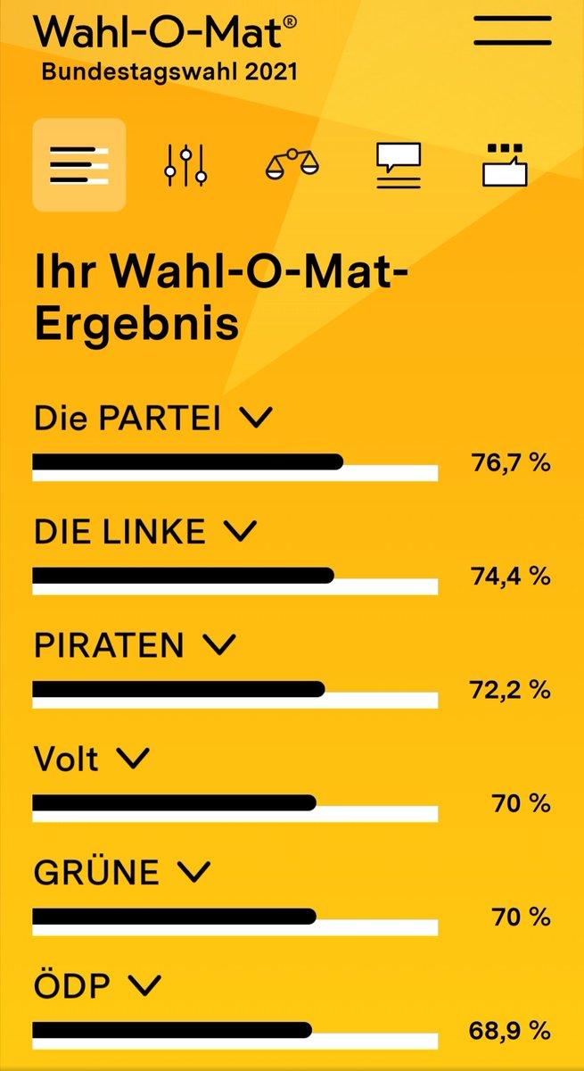 Grundsätzlich vernünftig... 💁🏻‍♂️
Menschlich, intelligent, zukunftsorientiert - und manchmal auch etwas witzig. <a href="/DiePARTEI/">Die PARTEI 🪣</a>
😎🤙
#DiePARTEI #sieistsehrgut #diebraunesuppeistdasletzte #nurbeimtempolimitsindwirunsnichteinig 
#WahlOMat