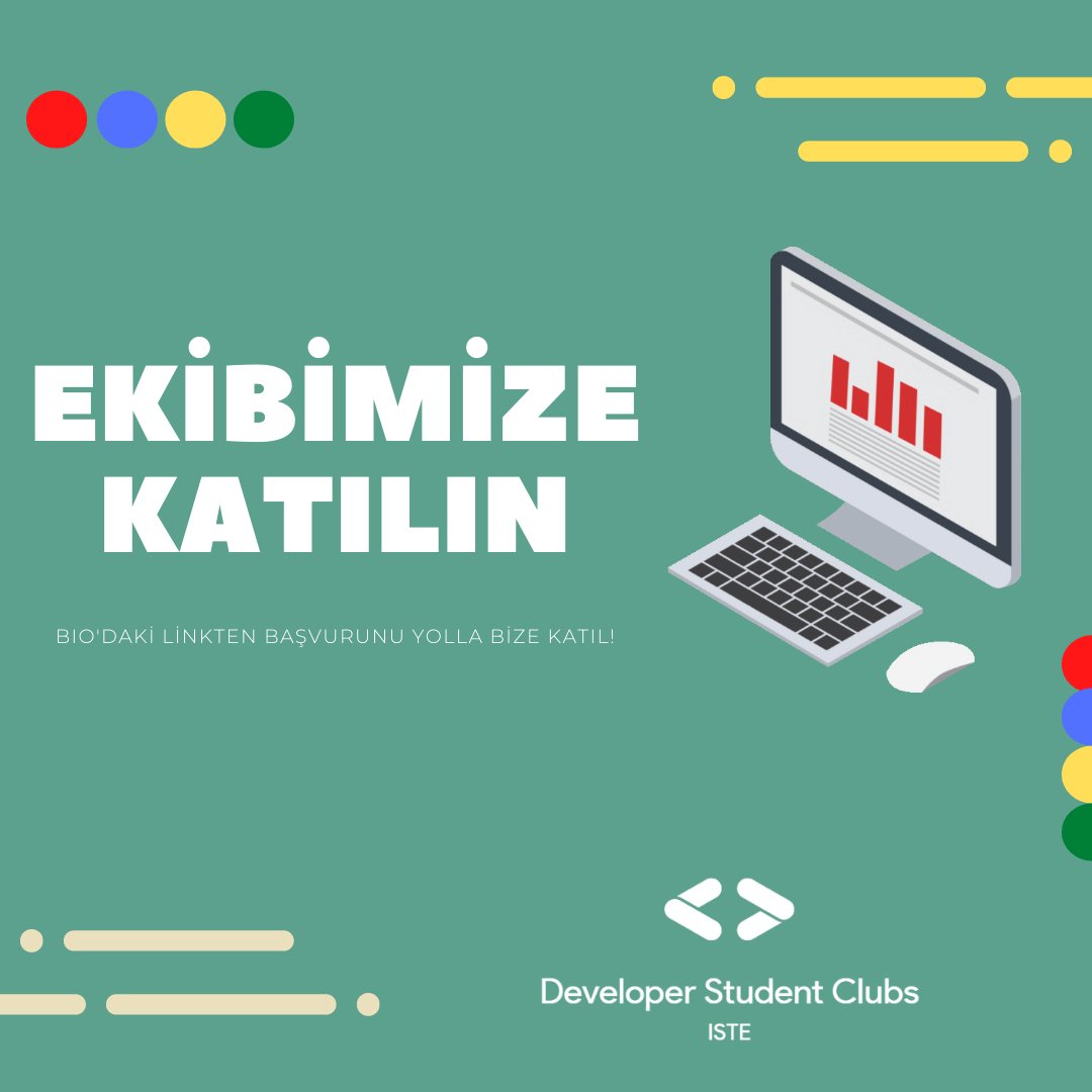 Merhaba arkadaşlar 2021-2022 dönemi üye alımlarımız açılmıştır. Bize katılmak için yapmanız gereken tek şey aşağıdaki linkten başvuru yapmak. 😎

👇 Bize Katıl 👇
forms.gle/9wzfZpggZmzgxe…