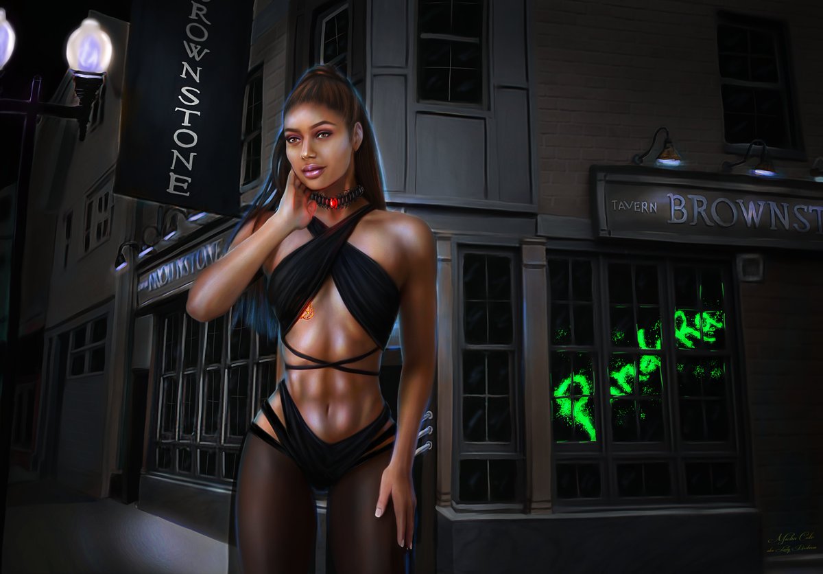 The main character in the Baku series Xlina Dar'karrow. She is a descendant of the Baku, the Japanese creature 
 of legend who feeds on nightmares.  

Xlina illustrated by: Micha Cole aka Lady Pirotessa
facebook.com/MCLPArt