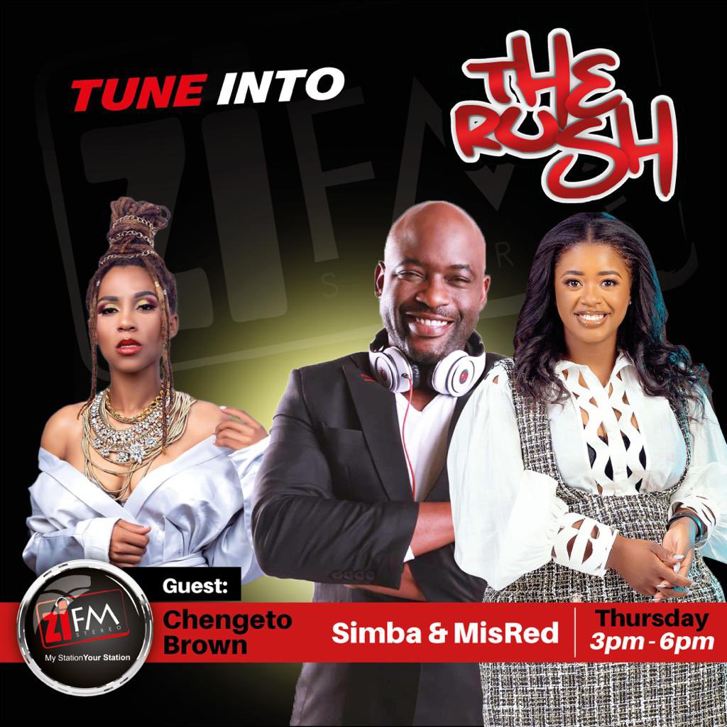 ZiFMStereo's tweet photo. On your favorite drive time show, #TheRush join @iMisred & @SimbaMudereri as they have a quick chat with @chengetob who is set to premier her new hit single, #LoveYouMore which is part of her upcoming EP #SameOldSongs. https://t.co/tPEZIOx9eu