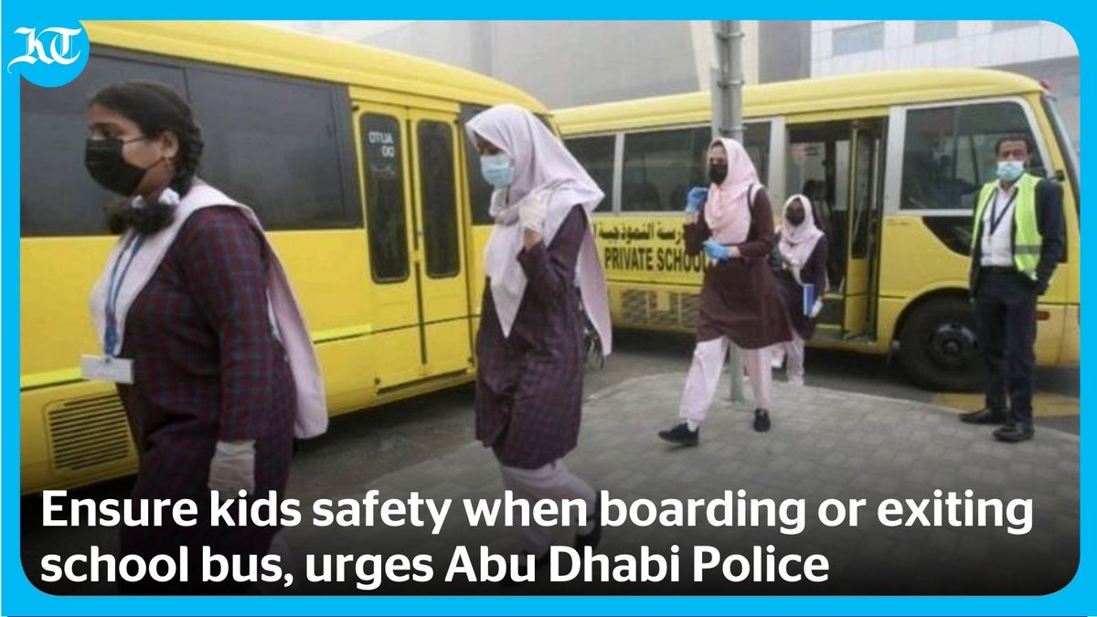 khaleejtimes's tweet photo. #UAE: #AbuDhabi authorities have urged school bus supervisors and drivers to always take good care of children as they board or get off the bus to ensure their safety.

Read: https://t.co/Sc1rb6Ya2i https://t.co/L0khnjNuVP