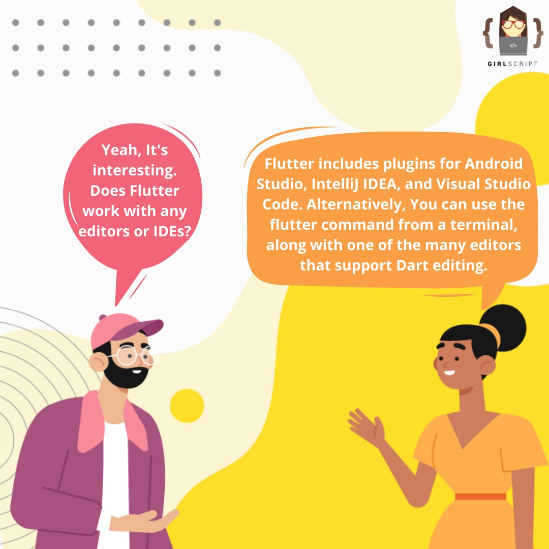 Girlscript1's tweet photo. To know what Flutter is, check out the previous post. ⏮️
.
.
Like, share, comment, and save it if you find it useful.🤩💫

✅ Follow @Girlscript1 for more.🤗⚡

#Girlscript #Flutter #flutterdev #tech #learning #LearnWithGirlscript #FunLearn #technology #Trending https://t.co/LHAC29vM6V