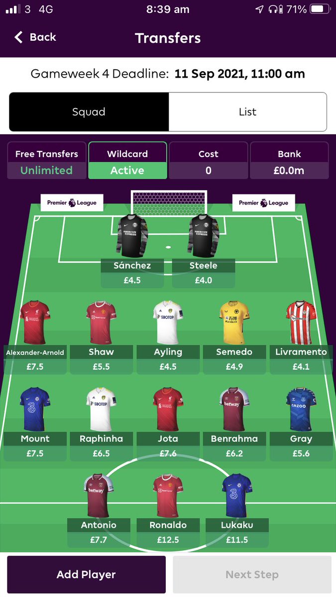 DealzFpl's tweet photo. #wildcard activated. Any advice or criticism greatly appreciated. #fpl https://t.co/zU9QHVMQQm