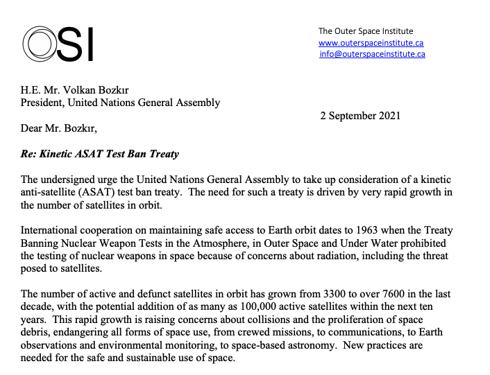 ChrisJohnsonEsq's tweet image. I am very proud to have signed this letter &amp;amp; I encourage all those interested in space sustainability to read &amp;amp; consider it, and to sign if they agree. My sincere gratitude to the @OuterSpaceInst for leading this initiative!
#SpacePolicy #SpaceLaw #SpaceSustainability #UNGA