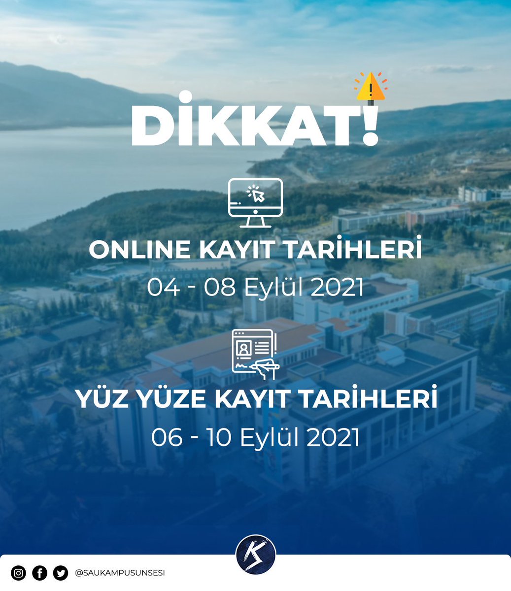 Sizlerinde merakla beklediği kayıt tarihleri açıklandı. 🤩
Kayıt yaptıktan sonra, yaşayan kampüste görüşmek üzere. 🥳
#saü #sakarya #kayıt #üniversite 
<a href="/FatihSavasan/">FatihSavasan</a>  <a href="/sauiletisim/">SAÜ İletişim Fakültesi</a> <a href="/Adiguzel_Yusuf/">Yusuf Adıgüzel</a> <a href="/sakaryauni/">Sakarya Üniversitesi</a>
