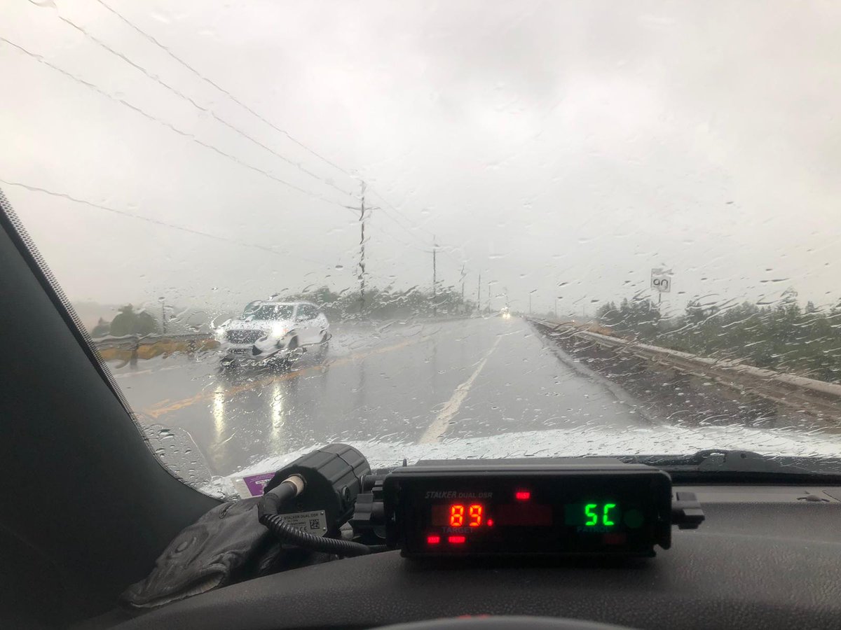 Rain is coming down heavy at this hour as hurricane #Ida moves through the region. Adjust your speeds to avoid hydroplaning and maintain safe following distance. You should also turn on your headlights so others can see you better. Cst. Parsons #DriveSafePEI