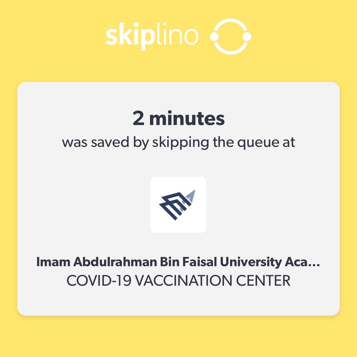 shekhsaif7's tweet photo. I saved 2m using Skiplino in Imam Abdulrahman Bin Faisal University Academic Medical City. https://t.co/Sbgu1yeLoG via @skiplino https://t.co/SqFT1DP87k