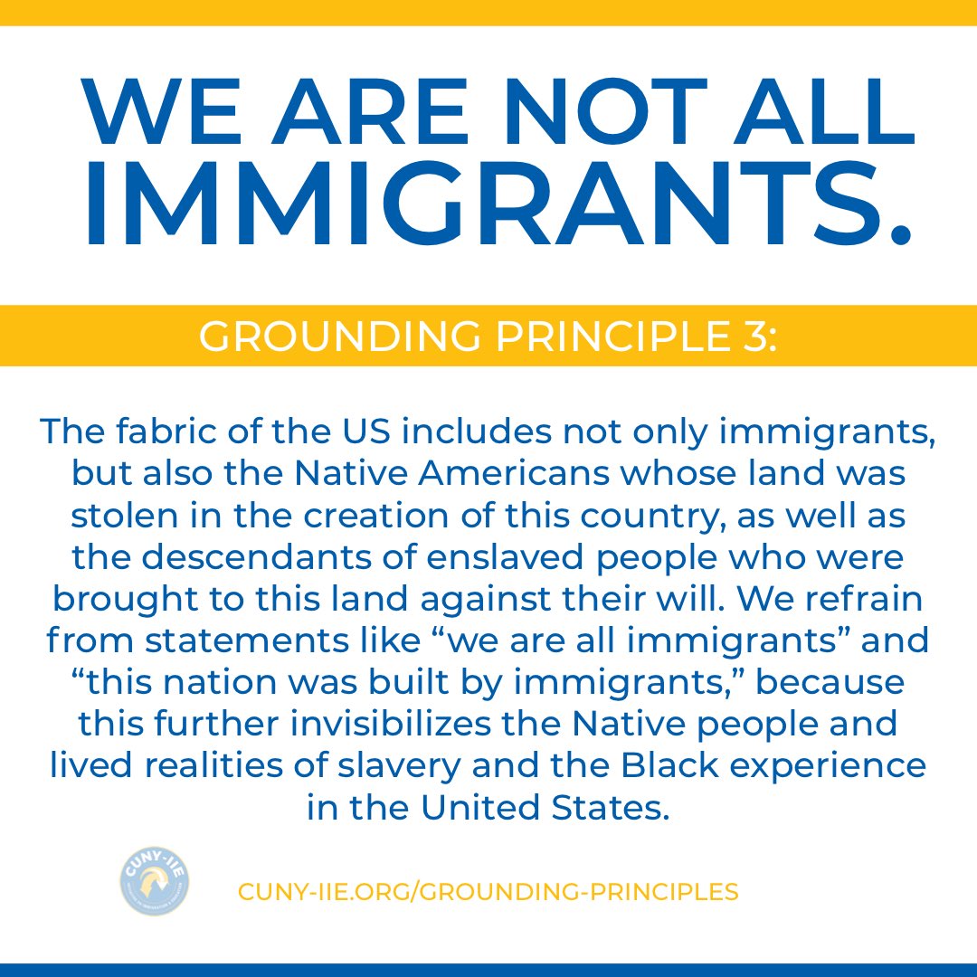 cuny_iie's tweet photo. We are NOT all immigrants. 

#GroundingPrinciple #CUNYIIE #CUNY #UndocuEDU #CTLE #immigration #education #immigrants #undocumented #NY #NYC #educators #teachers #students #UndocuEducators #UndocuStudents https://t.co/omCENeXzqM