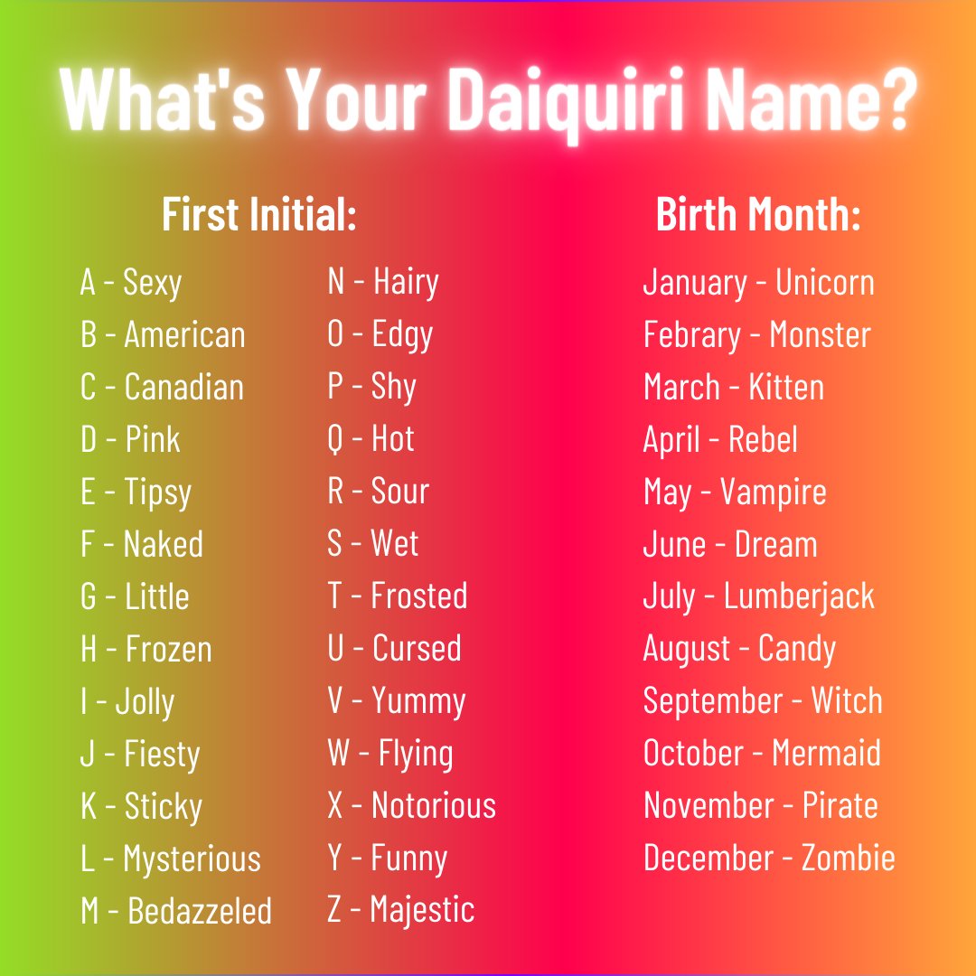 WreckSpirits's tweet photo. If you were a #daiquiri, what would your name be? I'm a "mysterious lumberjack", which is definitely going to be my Halloween costume now. #booziefreezies #halloweeninspo #quiz #readytodrink https://t.co/U2WBMkBXsX