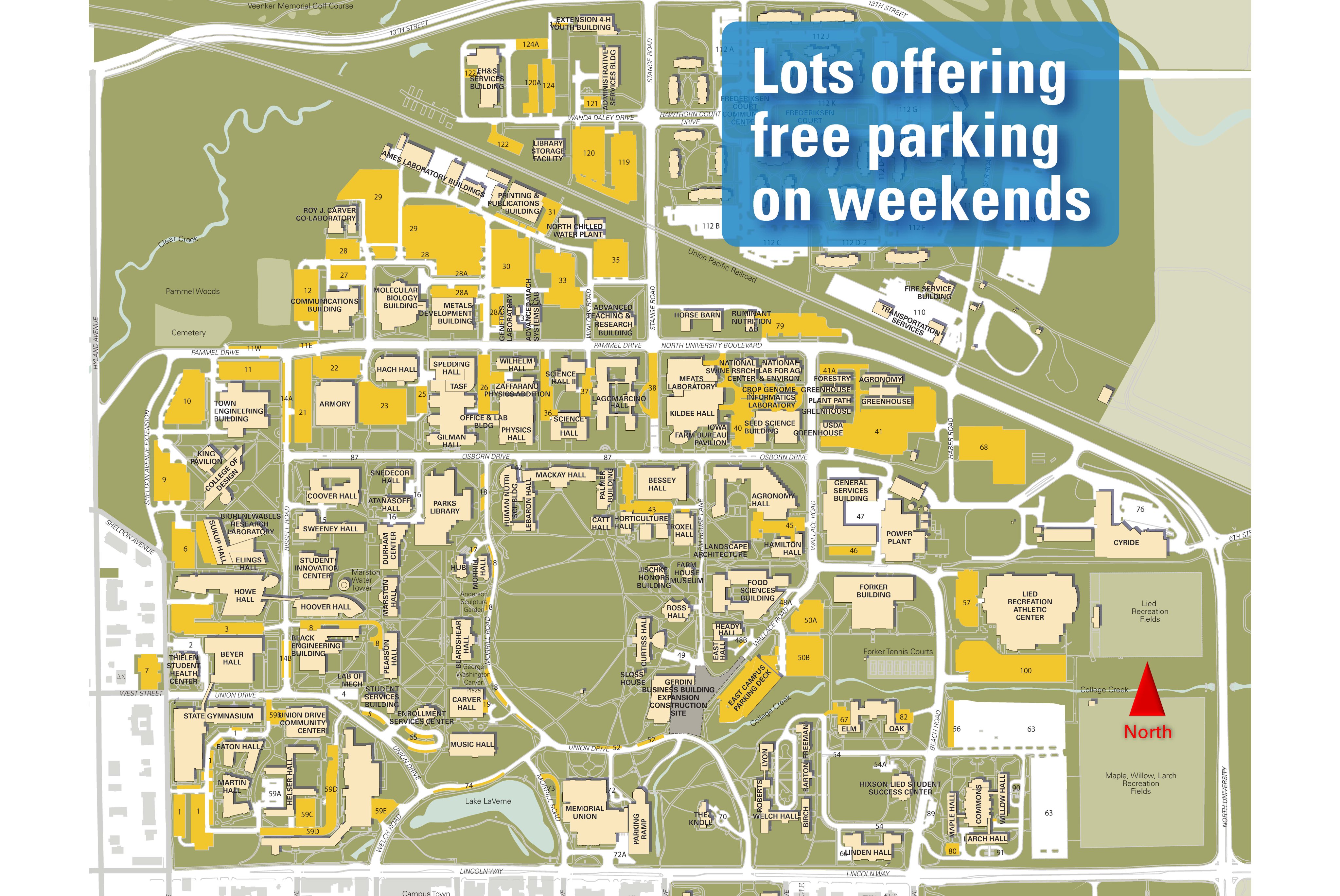 Iowa State University Parking Map Iowa State Athletics On Twitter: "Rt @Cityofames: Attention Football Fans!  Please Note That This Is The Only Official Isu Campus Free Parking On  Weekends Map. (A Different…" / Twitter