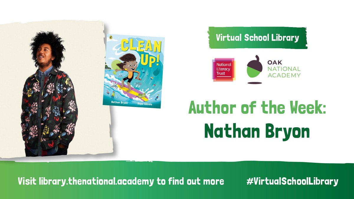 OakNational's tweet photo. Make the most of @NathanBryon in the #VirtualSchoolLibrary while you can βοΈπ
You have until Monday to get to know our very last author of the week with exclusive content and be inspired by his wonderfully colourful book, Clean Up, for free π
ππ https://t.co/Nn2k5wdDy5 https://t.co/5ri9pSIQE5