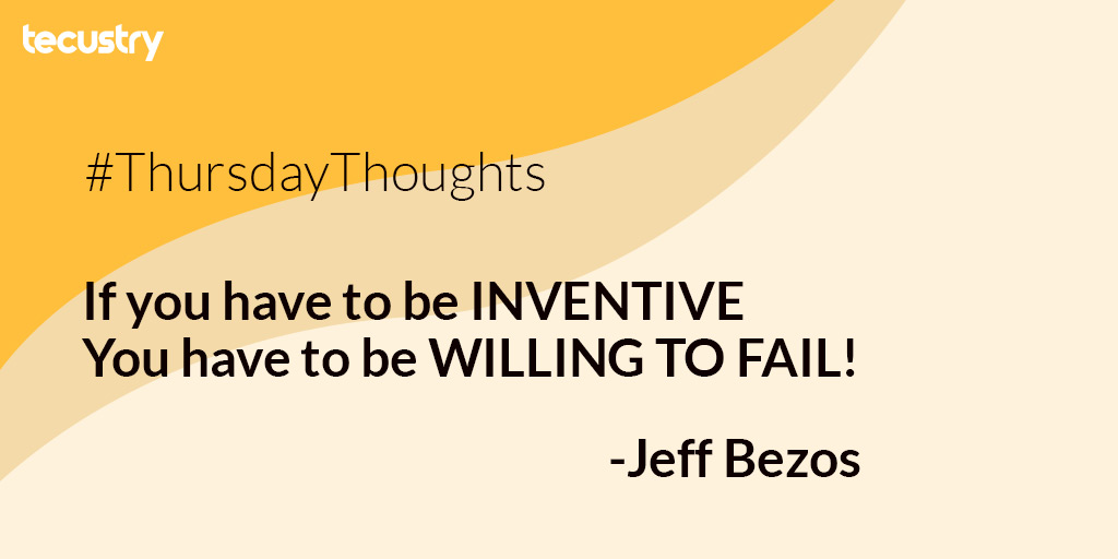 tecustry's tweet photo. You did not fail ten times. You discovered ten ways through which you will not succeed. Keep your head up and you will get there eventually.
#follow us to get #thoughtful updates every #week
-
#thursdaymorning #JeffBezos #inspirational #quote  #imgxnct https://t.co/pSd8ebsJKp
