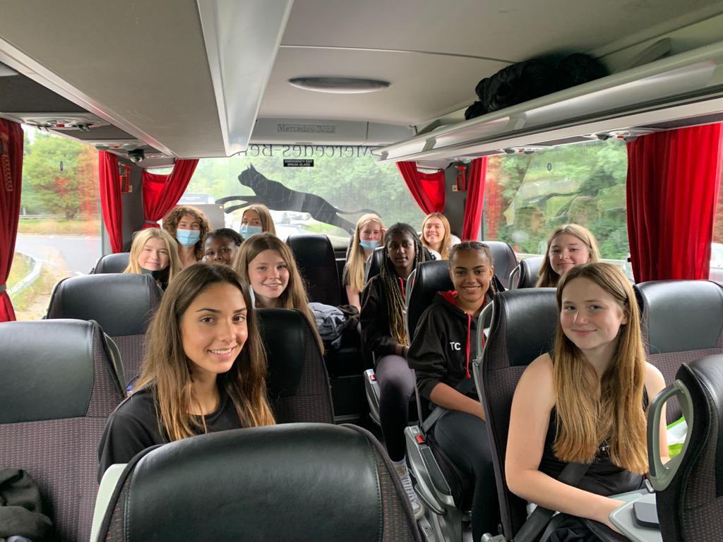 MavericksNpl's tweet photo. And the girls are off @_SchoolGames - exciting #BeAMaverick #SchoolGames ❤️🖤 https://t.co/NxJVLuERWM