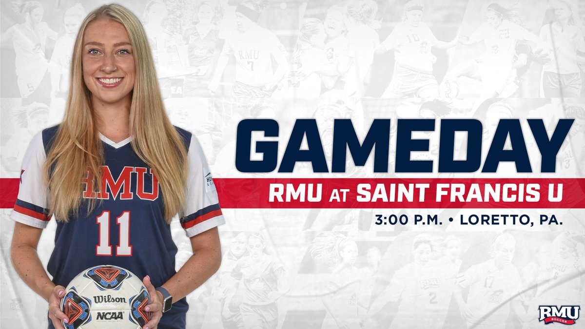 RMUWSoccer's tweet photo. It's #GAMEDAY, our favorite day of the week! 

📍Loretto, Pa.
⏰ 3:00 PM
🆚 Saint Francis U

#BobbyMo | 🔴⚽️🔵 https://t.co/73mV2WVVxo