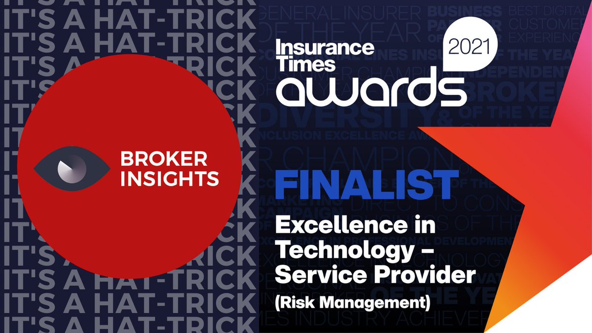 Broker Insights (@brokerinsights) on Twitter photo Broker Insights has been shortlisted for this year's <a href="/InsuranceTimes_/">Insurance Times</a> Awards. This makes it a hat-trick of awards finals for 2021 and the entire team is over the moon!
#hat-trick #finalists #recognisingsuccess #insurancetimes #insurtech Broker Insights has been shortlisted for this year's <a href="/InsuranceTimes_/">Insurance Times</a> Awards. This makes it a hat-trick of awards finals for 2021 and the entire team is over the moon!
#hat-trick #finalists #recognisingsuccess #insurancetimes #insurtech